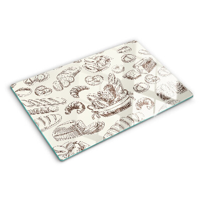 Planche à découper en verre Produits de boulangerie et collations sucrées