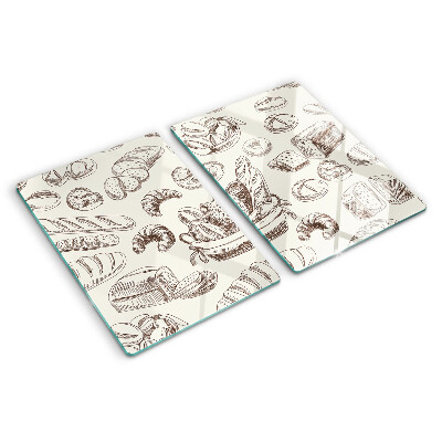 Planche à découper en verre Produits de boulangerie et collations sucrées