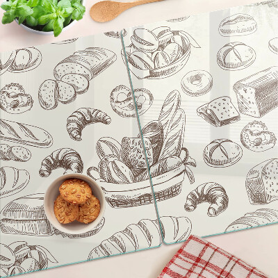 Planche à découper en verre Produits de boulangerie et collations sucrées