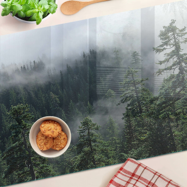 Planche à découper verre Forêt dans les nuages