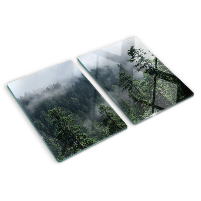 Planche à découper verre Forêt dans les nuages