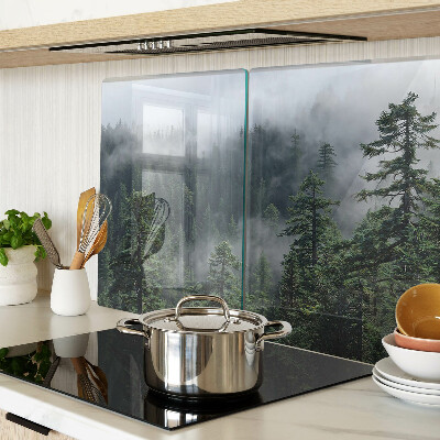 Planche à découper verre Forêt dans les nuages