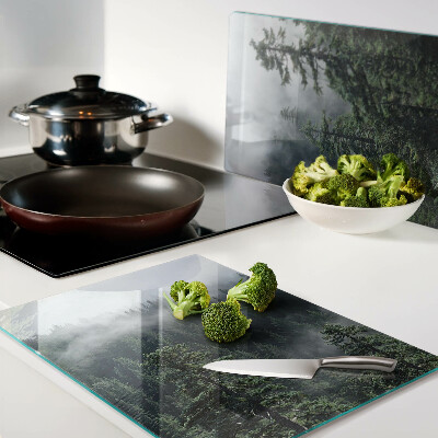 Planche à découper verre Forêt dans les nuages