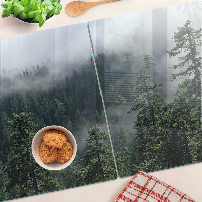 Planche à découper verre Forêt dans les nuages