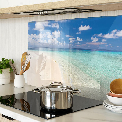 Planche à découper en verre Plage avec ciel bleu