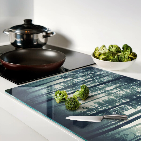 Planche à découper verre Forêt dans le brouillard