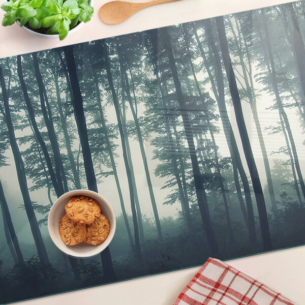 Planche à découper verre Forêt dans le brouillard