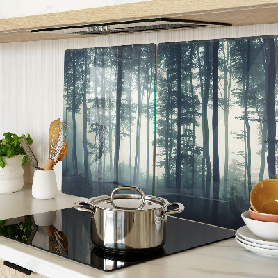 Planche à découper verre Forêt dans le brouillard
