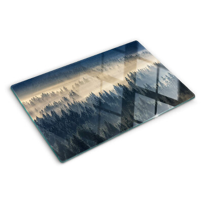 Planche à découper verre Paysage de forêt brumeuse