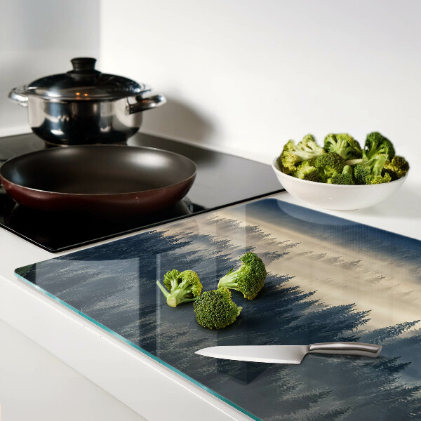 Planche à découper verre Paysage de forêt brumeuse