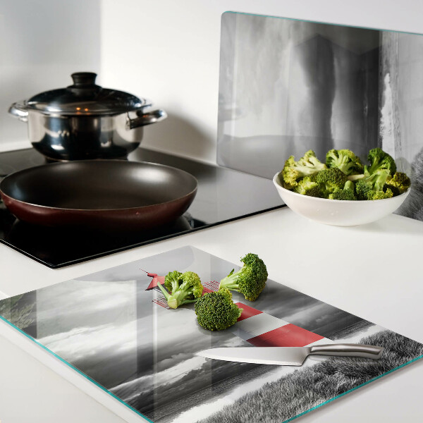 Planche à découper en verre Un phare dans le paysage
