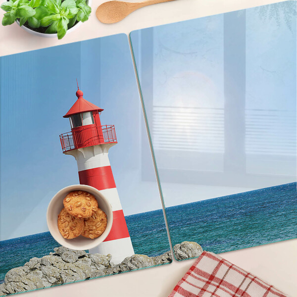 Planche à découper verre Un phare sur l'océan