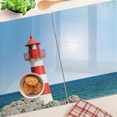 Planche à découper verre Un phare sur l'océan