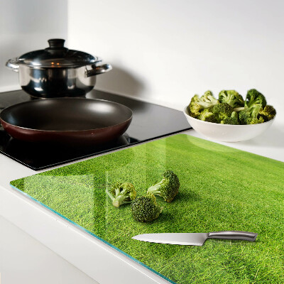 Planche à découper en verre herbe verte