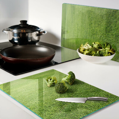 Planche à découper en verre herbe verte