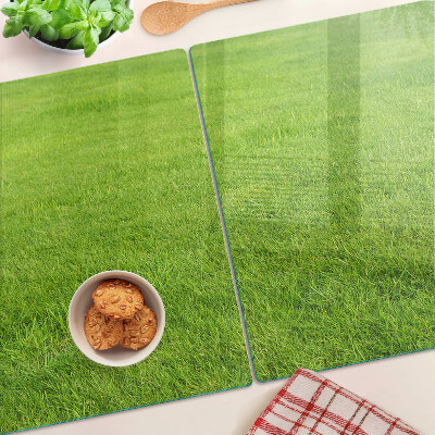 Planche à découper en verre herbe verte
