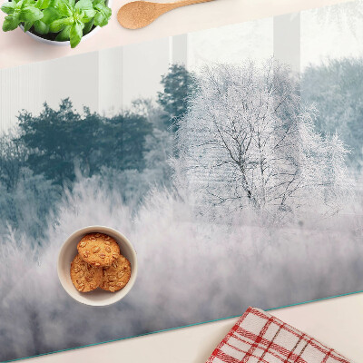 Planche à découper verre Paysage d'hiver avec des arbres