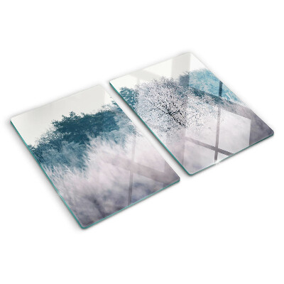Planche à découper verre Paysage d'hiver avec des arbres
