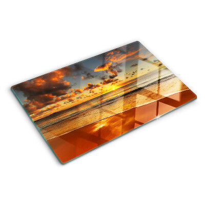 Planche à découper verre Coucher de soleil sur la mer