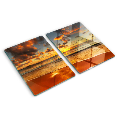 Planche à découper verre Coucher de soleil sur la mer