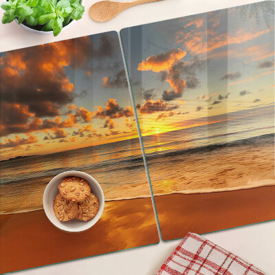 Planche à découper verre Coucher de soleil sur la mer