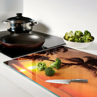 Planche à découper en verre Coucher de soleil sur la plage