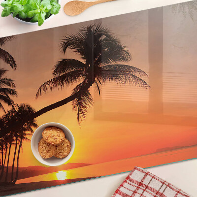 Planche à découper en verre Coucher de soleil sur la plage