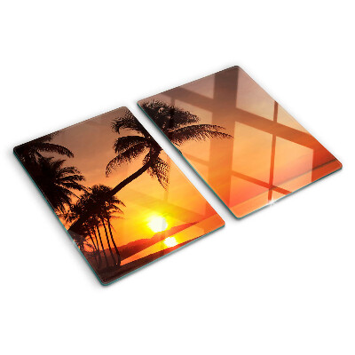 Planche à découper en verre Coucher de soleil sur la plage