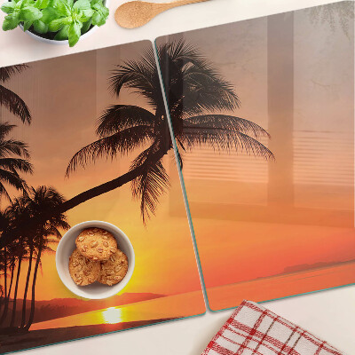 Planche à découper en verre Coucher de soleil sur la plage