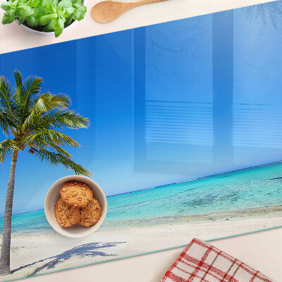 Planche à découper en verre Plage avec un palmier