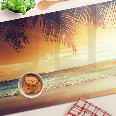 Planche à découper verre Coucher de soleil sur la plage