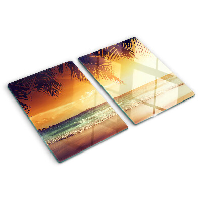 Planche à découper verre Coucher de soleil sur la plage