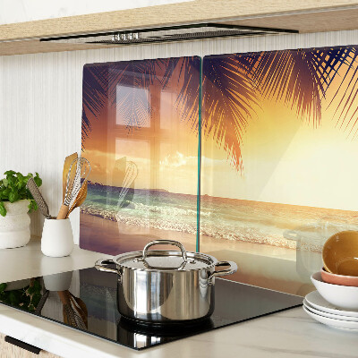 Planche à découper verre Coucher de soleil sur la plage