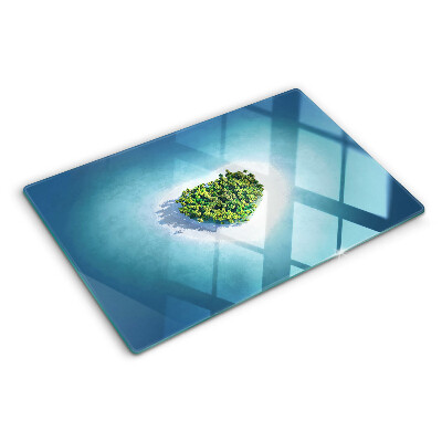 Planche à découper en verre Île avec des palmiers