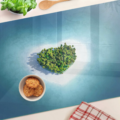 Planche à découper en verre Île avec des palmiers