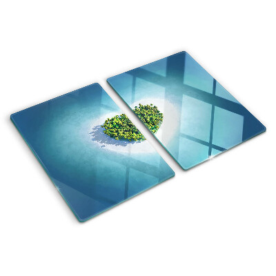 Planche à découper en verre Île avec des palmiers