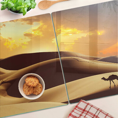 Planche à découper verre Paysage désertique au coucher du soleil