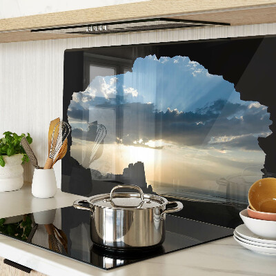 Planche à découper verre Coucher de soleil derrière les nuages