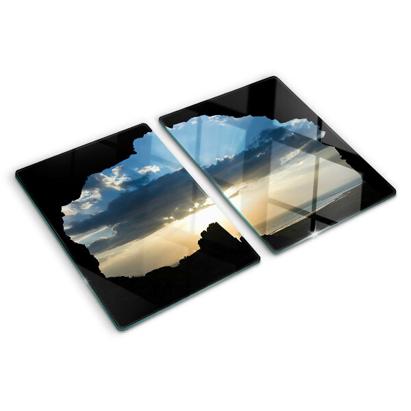 Planche à découper verre Coucher de soleil derrière les nuages