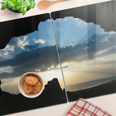 Planche à découper verre Coucher de soleil derrière les nuages