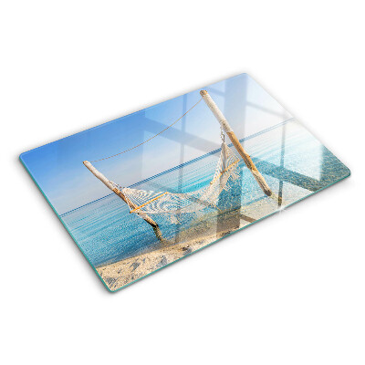 Planche à découper verre Hamac au bord de la mer