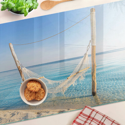 Planche à découper verre Hamac au bord de la mer