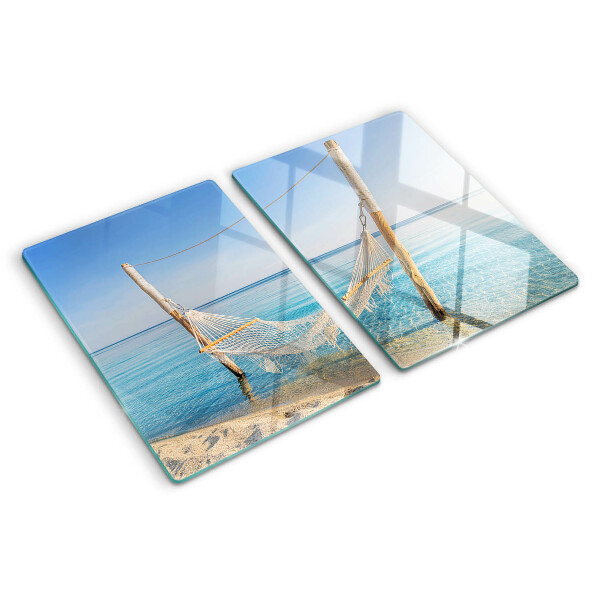 Planche à découper verre Hamac au bord de la mer