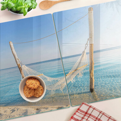 Planche à découper verre Hamac au bord de la mer