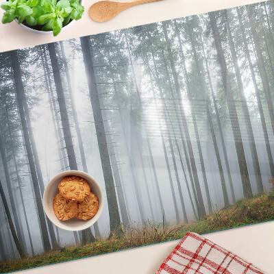 Planche à découper en verre Forêt brumeuse