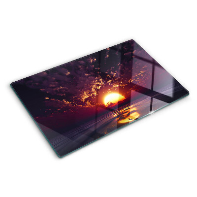 Planche à découper verre Coucher de soleil sur la mer