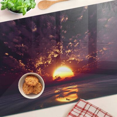 Planche à découper verre Coucher de soleil sur la mer