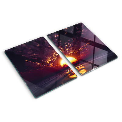 Planche à découper verre Coucher de soleil sur la mer