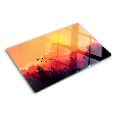 Planche à découper verre Paysage de montagne au coucher du soleil