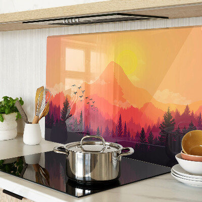 Planche à découper verre Paysage de montagne au coucher du soleil